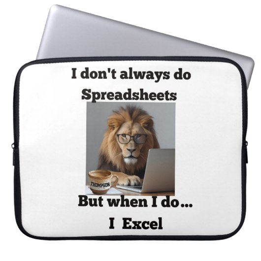 Lion spreadsheet office laptop sleeve (Vorderseite)