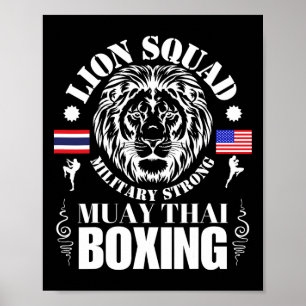 Lion Squad Thailand Kickboxen Muay Thai Mma Traini Poster