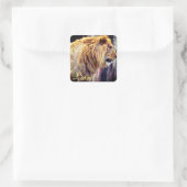 Lion [Square Seal] Quadratischer Aufkleber (Tasche)