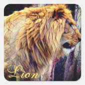 Lion [Square Seal] Quadratischer Aufkleber (Vorderseite)