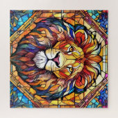 Lion Stained Glass  Puzzle (Horizontal)