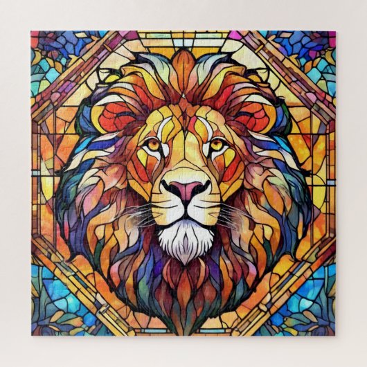 Lion Stained Glass  Puzzle (Vertikal)