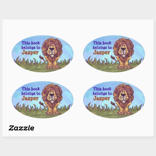 Lion Stationery Ovaler Aufkleber (Blatt)