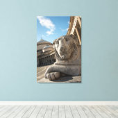 Lion statue in front of San Francesco di Paola Leinwanddruck (Insitu (Holzboden))