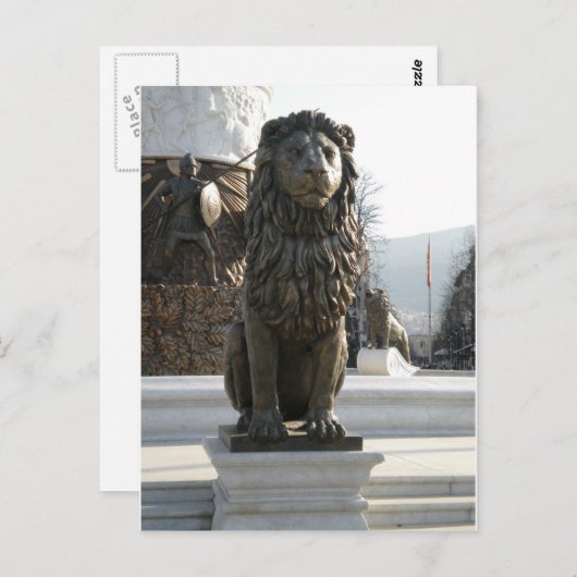 Lion Statue Postkarte (Vorne/Hinten)
