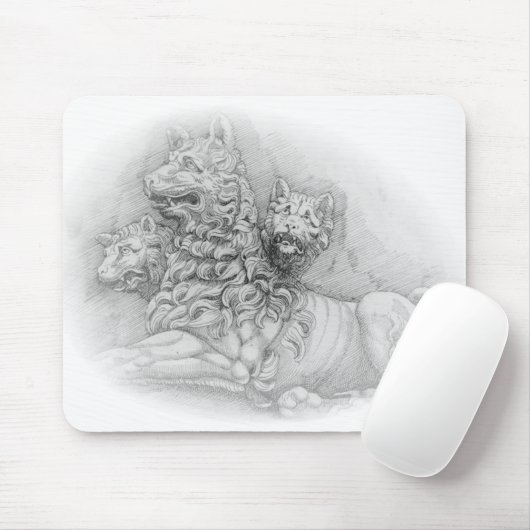 Lion statue study - Pierre Jacques mousepad (Mit Mouse)