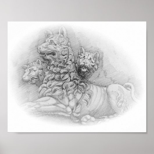 Lion statue study - Pierre Jacques poster (Vorne)