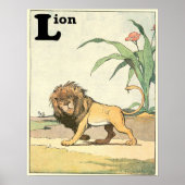 Lion Storybook Illustriert Alphabet Poster (Vorne)