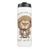 Lion Stubborn kümmert sich um Niedliches, wunderba Thermosbecher (Vorderseite)