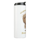 Lion Stubborn kümmert sich um Niedliches, wunderba Thermosbecher (Nach links gedreht)