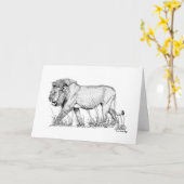 Lion Study Vatertag Card Karte (Gelbe Blume)
