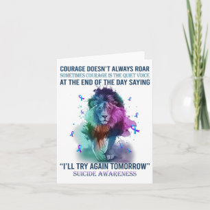 Lion Suicide Awareness Course nicht immer rosen Karte