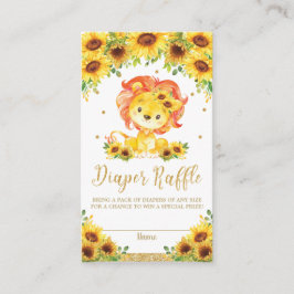 Lion Sunflower Baby Duschdusche Windeln Raffle Tic Begleitkarte