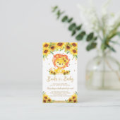 Lion Sunflower Babydusche buchen Begleitkarte (Stehend Vorderseite)