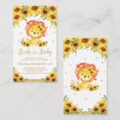 Lion Sunflower Babydusche buchen Begleitkarte (Vorne/Hinten)