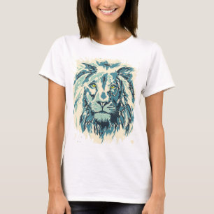 Lion T - Shirt   Farbenfrohe Löwe Zeichnend   Retr