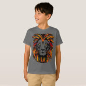 Lion T - Shirt - Orange Dark Lion Illustration (Vorne ganz)