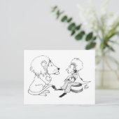 Lion & Tamer Faceoff Postkarte (Stehend Vorderseite)
