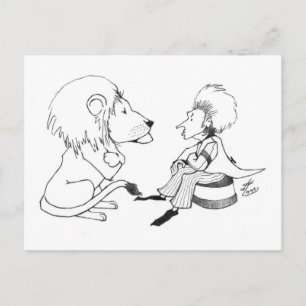 Lion & Tamer Faceoff Postkarte