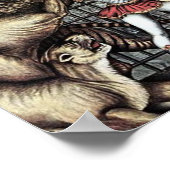 Lion Tamer in Käfig mit Lions Circus Poster (Ecke)