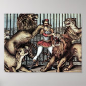 Lion Tamer in Käfig mit Lions Circus Poster (Vorne)