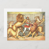 Lion Tamer Vintag Circus Postkarte (Vorne/Hinten)