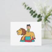 Lion Taming Postkarte (Stehend Vorderseite)
