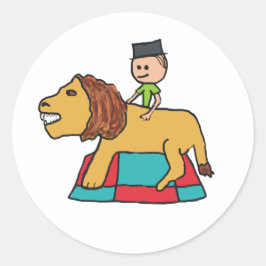 Lion Taming Runder Aufkleber