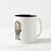 Lion-Tasse Mosaik-Glasdesign Zweifarbige Tasse (VorderseiteRechts)
