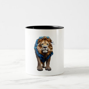 Lion-Tasse Mosaik-Glasdesign Zweifarbige Tasse