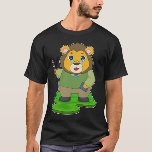 Lion Teacher Pointer T-Shirt (Vorderseite)