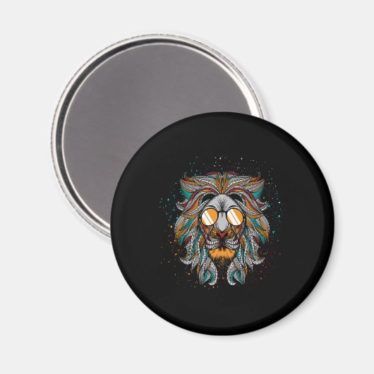 Lion The King of the Jungle Animal Zoo Gift Magnet (Vorderseite/Rückseite)
