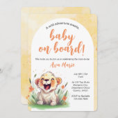 Lion Themed Baby Dusche Einladung (Vorne/Hinten)