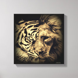 Lion Tiger 2in1 Canvas Print Leinwanddruck
