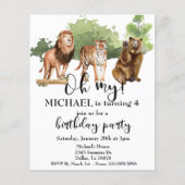 Lion Tiger Bear Oh mein Dschungel Thema Wasserfarb Flyer (Vorne)