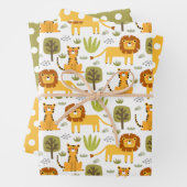 Lion Tiger Jungle Wrapping Paper Set 3 Geschenkpapier Set (Beispiel)