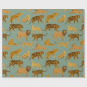 Lion, Tiger und Leopard Muster  Geschenkpapier (Flach)
