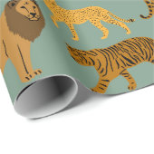 Lion, Tiger und Leopard Muster  Geschenkpapier (Rolleneckpunkt)