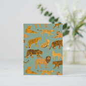 Lion, Tiger und Leopard Muster Postkarte (Stehend Vorderseite)