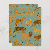 Lion, Tiger und Leopard Muster Postkarte (Vorne/Hinten)