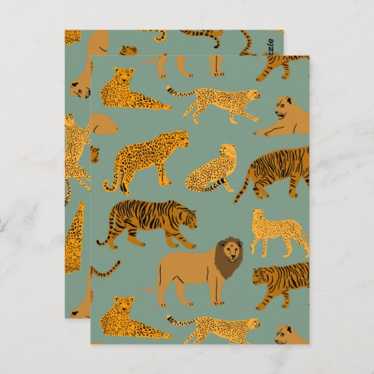 Lion, Tiger und Leopard Muster Postkarte (Vorne/Hinten)