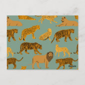 Lion, Tiger und Leopard Muster Postkarte (Rückseite)