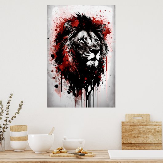 Lion Tinte Poster (Küche)