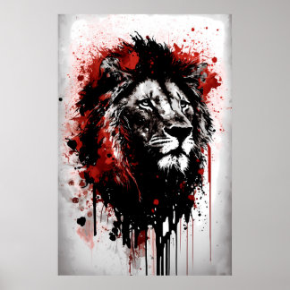 Lion Tinte Poster