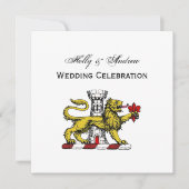 Lion Tower Lilie Wappen Emblem C Einladung (Vorderseite)