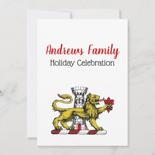 Lion Tower Lilie Wappen Emblem C Einladung (Vorderseite)