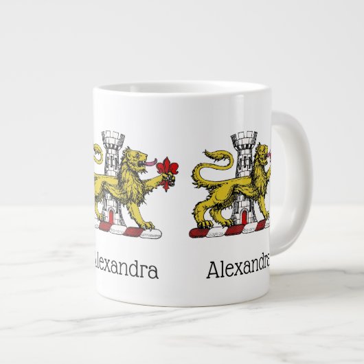 Lion Tower Lilie Wappen Emblem C Jumbo-Tasse (Vorderseite Rechts)