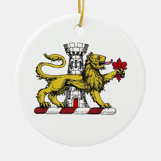 Lion Tower Lilie Wappen Emblem C Keramikornament (Vorne)