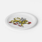 Lion Tower Lilie Wappen Emblem C Pappteller (Schrägansicht)