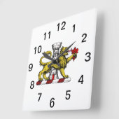 Lion Tower Lilie Wappen Emblem C Quadratische Wanduhr (Winkel)